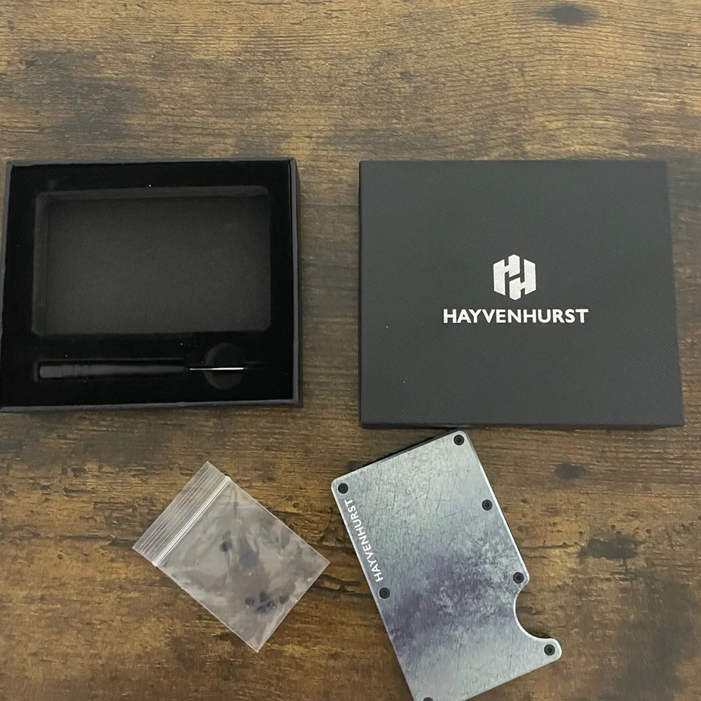 NEW Hayvenhurst Wallet for Men - Slim RFID Blocking Metal Wallet with Money Clip